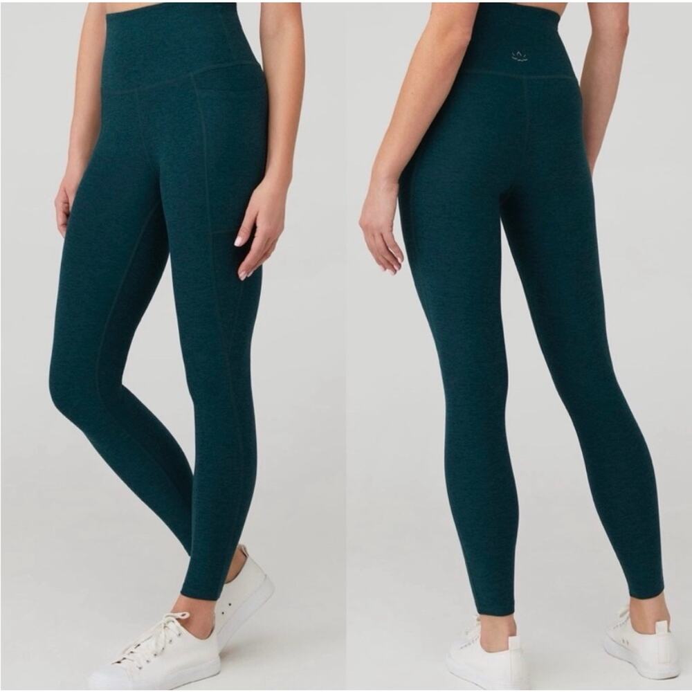 Beyond Yoga Spacedye Out Of Pocket High Waisted Midi Leggings Green Large